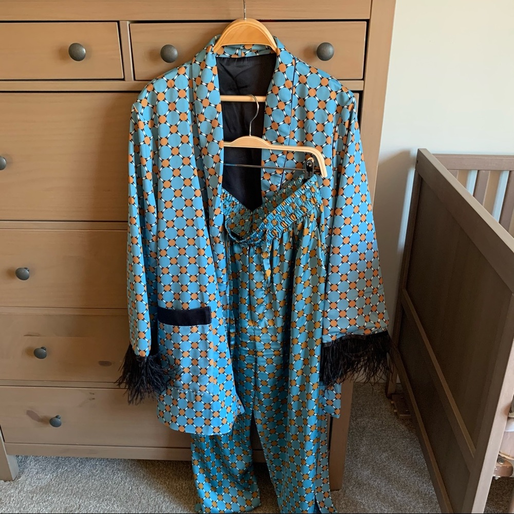 ZARA pajama style blazer and pant set